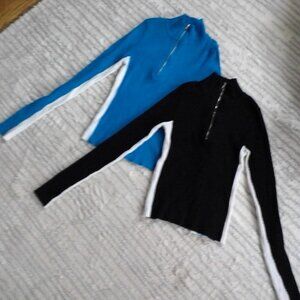 FOREVER 21 SET OF 2 1/4 ZIP SWAETERS SIZE S